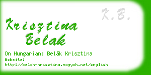 krisztina belak business card