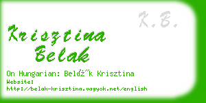 krisztina belak business card